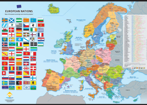Carte des nations d'Europe (multilingue)