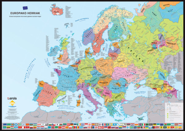 Europako Herriak : Carte des nations (en basque)