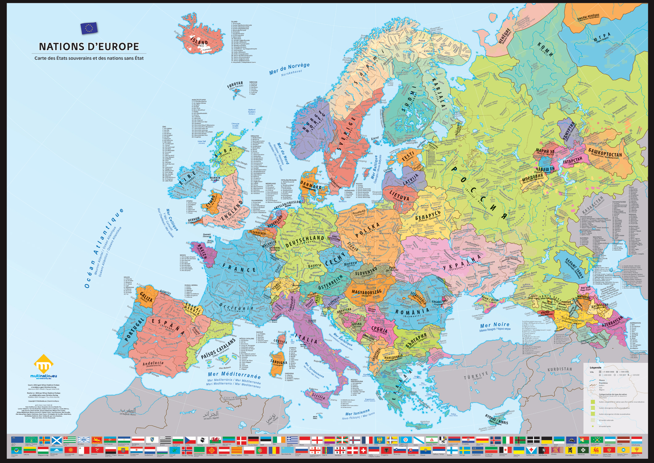 Nations d'Europe Carte des nations (en français)