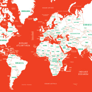 Carte du monde design en format long en basque