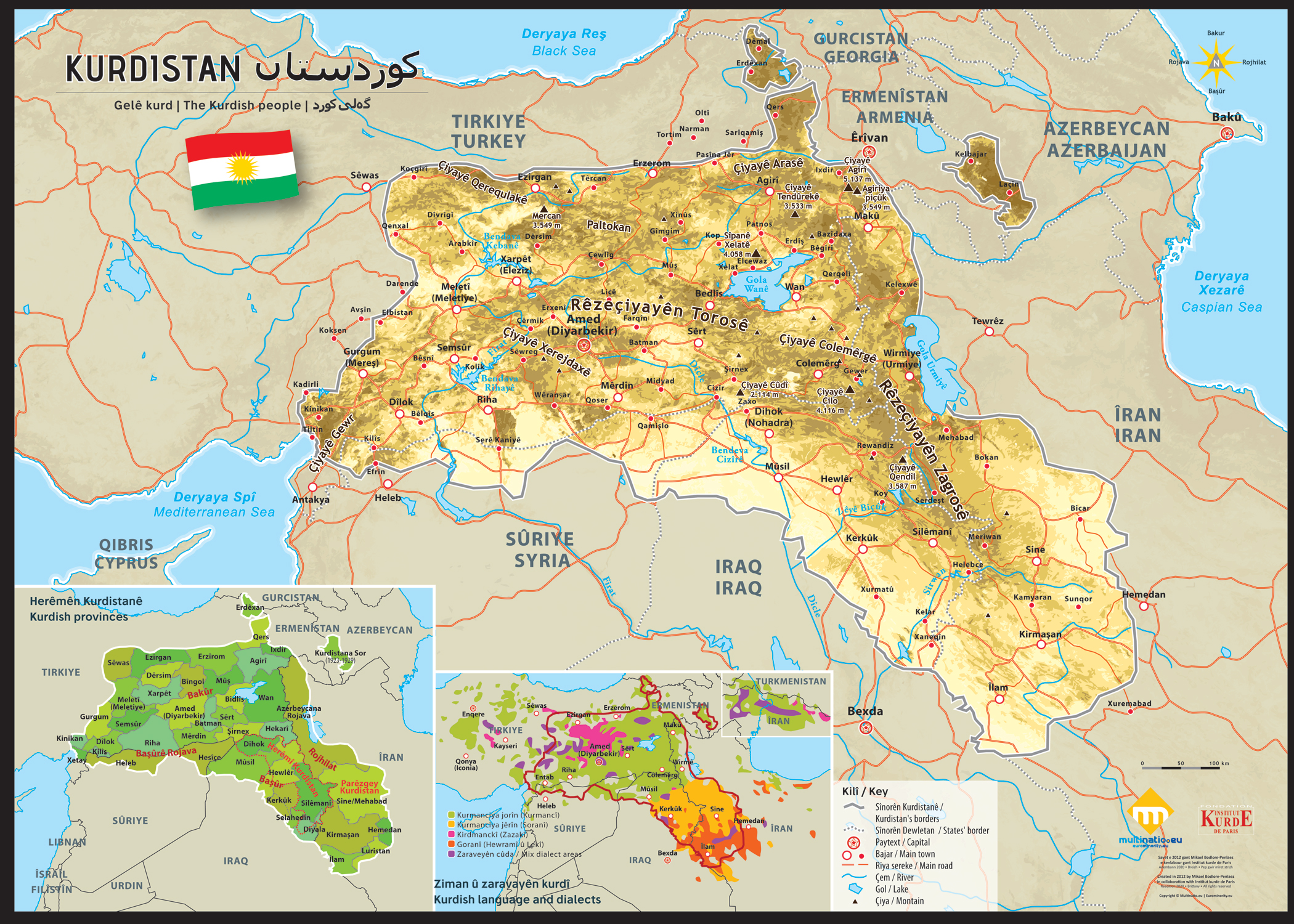 Carte du Kurdistan