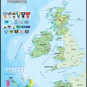 Les six nations celtiques : cartes, drapeaux et langues (version en breton)