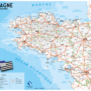Bretagne, carte routière, façon design moderne