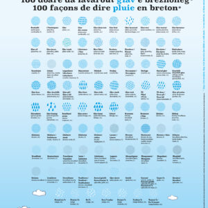 Poster 100 façons de dire pluie en breton